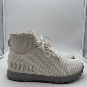 Nobull Impact High Turf Trainer Women's 10.5 White Gray Athletic Shoes Sneakers